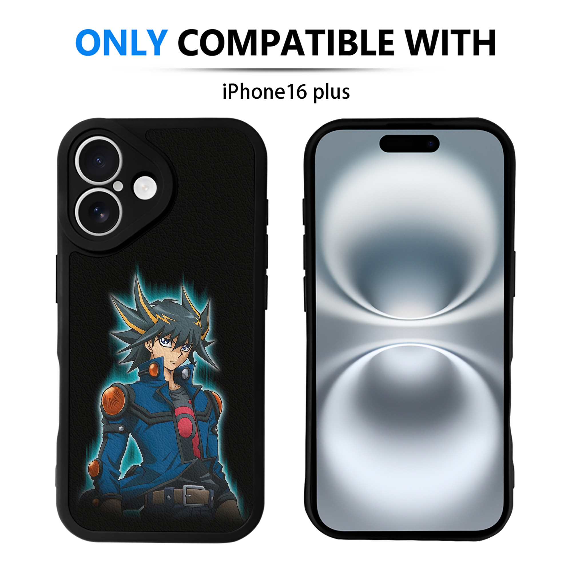 （画像用） 遊☆戯☆王 Yu-Gi-Oh! 【iPhone 16シリーズ対応】シリコンスマホケース（レザー調） 材質：シリコン